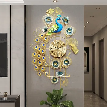 Ceas de perete Camera de zi Păun Ceas Decorativ de Moda Personalitate și Creativitate Stil Chinezesc Europene Intrare Lux Ceas