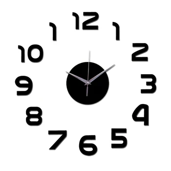 În 2020, Noul Ceas de Perete Ceasuri Reloj De Pared Design Modern Digital 3d Diy Acril Oglindă Cuarț Camera de zi