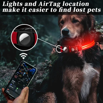 Zgarda Pentru Apple Airtags Caz Lumini Impermeabil Luminoase Glow LED Guler Tracker Localizare Shell Pentru Airtag Companie de Noapte în aer liber