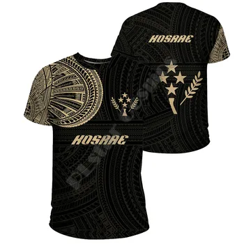 Polinezian de moda de îmbrăcăminte 8 topuri colorate pentru bărbați și femei de imprimare 3D cu maneci scurte T-shirt Kosrae de imprimare 3D 2021