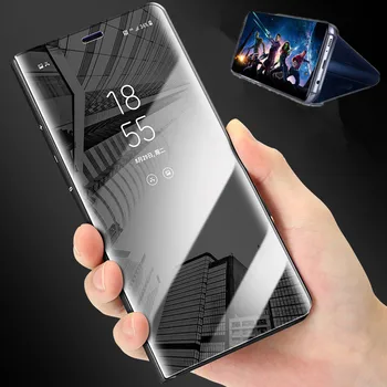 De Lux Atingeți Smart Flip Stand De Vedere Clar Caz De Telefon Pentru Samsung Galaxy S10 S9 S8 Plus S10e Caz Oglindă Pentru S7 Edge Coperta De Piele