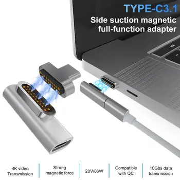 20-Pini de TIP C Magnetic Adaptor 10Gbs de 90 de Grade Cot Magnetic A C USB 3.1 Convertor Adaptor Suport Pentru 86W PD Mac Book Pro15