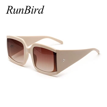 RunBird Bej Negru Supradimensionat ochelari de Soare pentru Femei 2020 Oameni de Mare Pătrat Gros Ochelari de Soare pentru Femei Ieftine de Vânzare Fierbinte Uv400 5505
