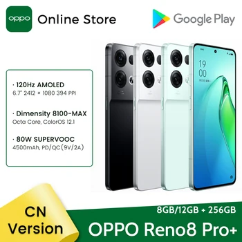 OPUS Reno8 Pro Plus 5G Smartphone 8GB, 128GB Dimensity 8100-MAX 120Hz Ecran AMOLED 50MP Triplă Camera Reno 8 pro + Telefoane Mobile