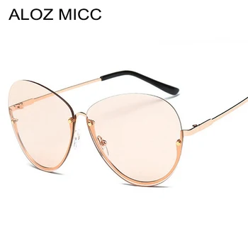 ALOZ MICC Femei Brand de Lux ochelari de Soare de Designer de Moda de Metal Jumătate Cadru Ochelari de Soare UV400 Ochelari de Nuante Oculo Q123