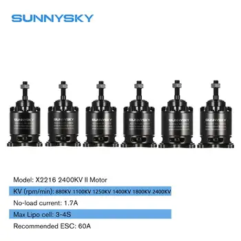 SUNNYSKY 2216 motor X2216 880KV 1100KV 1250KV 1400KV 1800KV 2400KV II 2-4S Motor fără Perii pentru RC Drone 400-800g-aripă Fixă