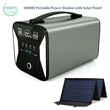 Camping 1000W Stație de Putere Portabil Cu Panou Solar Kit Complet Placa de Generator Electric 220v RV Ac Power Bank Transport Gratuit