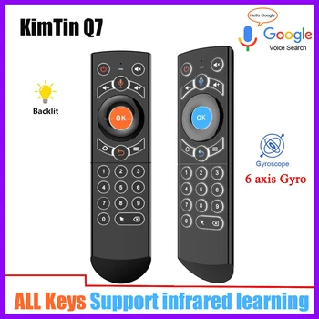 G21 PRO Vocea de la Distanță de Control 2.4 G Wireless Keyboard Mouse-ul de Aer Q7 cu IR de Învățare Giroscoape pentru Android TV Box H96 MAX RK3566 TV BOX