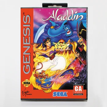 Aladdin 16bit MD Carte de Joc Pentru Sega Mega Drive/ Genesis cu Cutie de vânzare cu Amănuntul