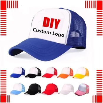 Accepta 1 Bucata DIY OEM LOGO-ul Personalizat 100% Poliester Bărbați Femei Șapcă de Baseball Plasă Snapback de Imprimare Logo-ul Trucker Hat