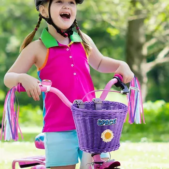 Biciclete pentru copii Coș de Bicicletă Coș Fanioane Set Fanioane Colorate Bell Autocolante Față Ghidon Bicicleta, Coșului Pentru Copii