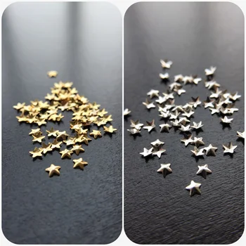 Transport gratuit 250Pcs Punk Nit de Aur, Argint MINI forma de stea de Metal de Unghii Metalice Știfturi în 2,5 mm dimensiune