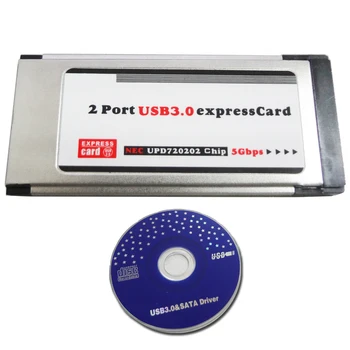 PCI Express la USB 3.0 Dual 2 Porturi PCI-E Adaptor de Card pentru samsung Chipset 34MM Slot ExpressCard Converter 5 Gbps PCMCIA ExpressCard