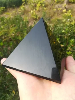 4-10cm Negru Obsidian Vindecare Piramida Minerale Naturale Triangled Cristal Punct de en-gros