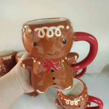 Omul de turtă dulce cana de Craciun din ceramica cești de ceai 3D ceramică cani de lapte cești de cafea iubitorii de cai cadouri de Craciun cana de cafea tumbler
