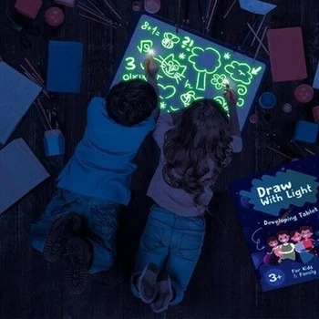 FIERBINTE Desena Cu Lumina Distractive pentru copii luminos Placa de Desen Magic Cu Lumina-Distractiv Stilou Fluorescent Jucarii Educative pentru Copii