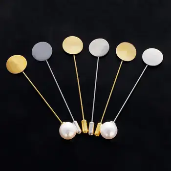 10buc Aur, Rodiu Perla din Aliaj de Mult Broșă Pin Bază de Gol Tava Ramele Broșe Pentru DIY Rever Rochie de Luare de Bijuterii Accesorii