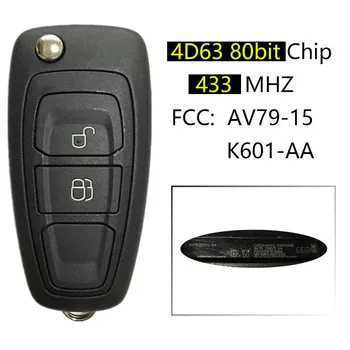CN018074 Aftermarket 2 Butonul de Flip-Cheie Pentru Ford Ranger Cu 433 MHz 4D63 80 de Biți AV79-15K601-AA