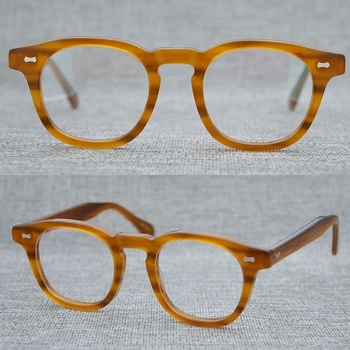 Clip-on ochelari de soare Vintage Optic Ochelari Cadru Acetat de Ochelari de vedere Johnny Depp Ochelari Femei și Bărbați Țestoasă, Ochelari de Cadru