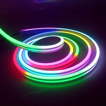 1m 2m 3m WS2812B Gel de Siliciu Flexibile LED Neon Lichter Pentru Decor Acasă Forma DIY Pixel Led-uri Inteligente RGB 2812 IC IP67 DC5V