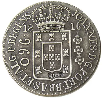 Brazilia 1816 960 Ries Argint Placat Cu Copia Monede