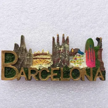 QIQIPP Barcelona, Spania clădire punct de reper trei-dimensional peisaj suveniruri turistice frigider moda de însoțire cadou