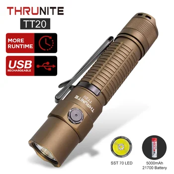 ThruNite TT20 Tan Tactice Dual-Comuta Lanterna 5000mAh 21700 Baterie USB C Reîncărcabilă 2526 Mare de Lumeni Lanterna Original