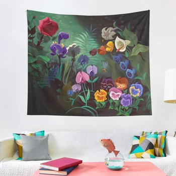 Planta ilustrare tapiserie botanice cu flori Sălbatice Tapiserie de Perete Floare Tapiserii Colorate Psihedelice INS Decor Acasă