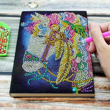 A5 Notebook DIY Creative Speciale în Formă de Diamant Pictura unicorn Notebook Jurnal de Carte Brodat cu Diamante cruciulițe Ambarcațiuni Cadou