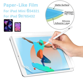 3Pack Cum ar fi Hârtie Protector de Ecran Pentru Apple iPad Mini 6 5 Air 4 3 2 1 Mat Moale Film Pentru iPad Pro 9.7 10.5 10.2 7 8 9 Gen