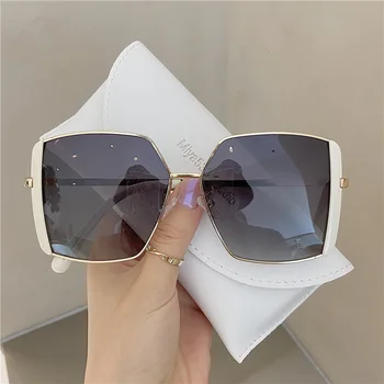 2021 Noua Moda Lady Supradimensionat Pătrat ochelari de Soare pentru Femei Ochelari de lux Ochelari de Soare Femei UV400