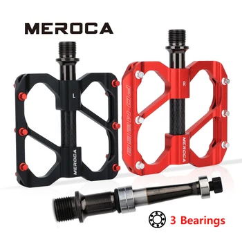 MEROCA Ultra-usor Pedala de Biciclete 3pcs Rulment și Praf Anti-alunecare pentru MTB Biciclete/Biciclete Rutier Pedala 257g