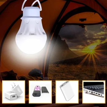 USB Putere Mobil Bec LED Portabil în aer liber Camping Light Lumină de Urgență