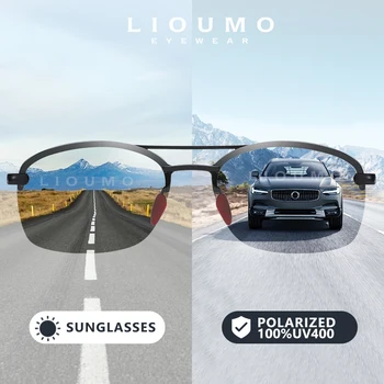LIOUMO Pătrat ochelari de Soare Pentru Barbati 2021 Ochelari Polarizati pentru Femei Fotocromice de Conducere Ochelari Inteligente Schimba Culoarea gafas de sol