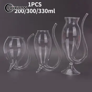 1buc 200/300/330ml Vin Whisky de Sticlă Rezistente la Căldură Supt Sucul de Lapte Tub de Băut Paie Cana de Vin Creative Cupa de Sticla 