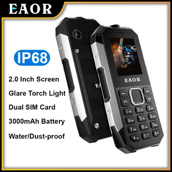 EAOR IP68 Telefon Robust rezistent la apa Praf Tastatura Telefon Dual SIM 3000mAh Baterie Mare Push-butonul de Telefon Caracteristică Telefon cu Lanterna