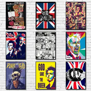 29 Modele Sex Pistols Documentație Poster Alternative de Artă Abstractă, Pictura Amuzant Perete Autocolant pentru cafenea Bar