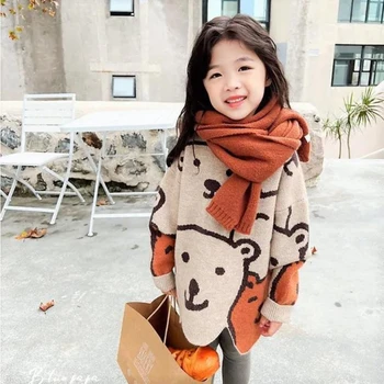 Haine de iarna pentru Fete Toamna Pulovere Groase de Moda Pulovere pentru Copii Cald Îmbrăcăminte pentru Copii Tricot Pulover Stil coreean