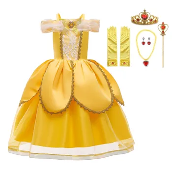 Fetița Rochie De Printesa Rapunzel, Belle, Cenusareasa, Aurora Costum Copii Petrecere De Aniversare Pentru Copii De Craciun Rochie De Seara 2-10 Ani