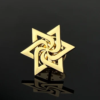 Spirala Steaua lui David Tatuaj Butonul Pulover Insigna din Oțel Inoxidabil Brosa Pin Rever Incuietoare Amuleta Bijuterii Cadou Mire Pânză Decora