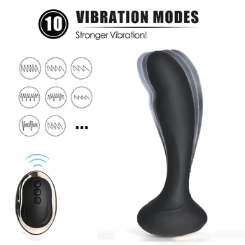 Vibrator Anal, Dop de Fund de Prostata pentru Masaj din Silicon de Încărcare USB rezistent la apa Penis artificial Jucarii Sexuale Pentru Gay&Lesbiene Orgasm Rapid 18+