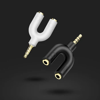 Y Dual Audio Splitter Cablu Adaptor Audio Convenabil Linia 1 la 2 Cablu AUX de 3,5 mm pentru Căști Adaptor Pentru 2 Mod U Căști Difuzoare