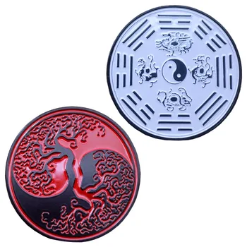 Tai Chi Copac Suveniruri și Cadouri de imprimare Color Metal Decoratiuni Acasă Monede Norocoase Monedă Comemorativă