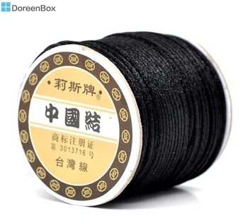 Doreen Cutie Neagră Minunat de Bijuterii ștrasuri din Mărgele Cablul de Nailon 2mm,vândute pe lot 1 rola(aproximativ 45M) (B10434)