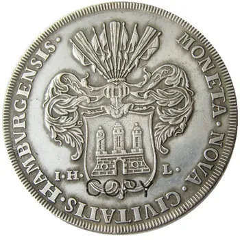 Thaler State germane Hamburg 1735 DIU argint Placat cu Copia fisei