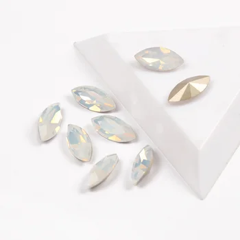YANRUO Calitate Top Cristal Alb Opal de Culoare Navette Forma de Diferite Dimensiuni Non Remediere rapidă Piatră Super Luminoase de Sticlă Strass Nail Art Gem