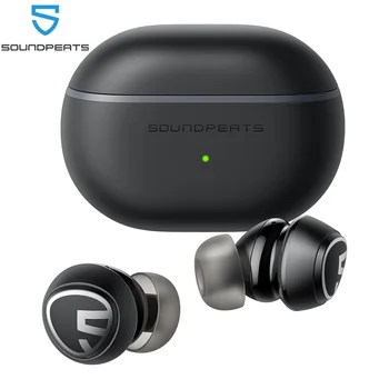 SoundPEATS Mini Pro Hibrid Active Noise Cancelling Pavilioane Wireless, Bluetooth 5.2 Căști cu ANC, QCC3040, aptX Adaptive