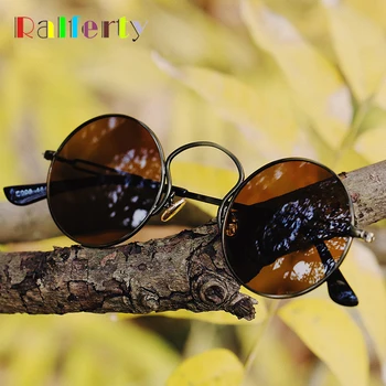 Ralferty Vintage Rotund ochelari de Soare Femei Bărbați Mic Cadru Metalic UV400 Ochelari de Soare Retro bărbați Maro Punk Ochelari de Oculos J908
