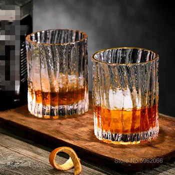 Japoneze Ciocan Model De Scoarță De Copac De Modă Veche Sticlă De Whisky Mată Cristal Lichior Sticla De Whisky Cana De Bere Pahar Pahar De Vin