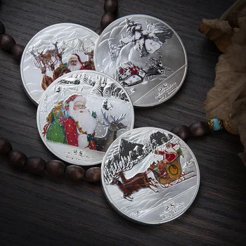 Crăciun fericit monede Comemorative Moș Crăciun de Argint Insigna Navidad Elan Natal Noel Ambarcațiuni de Metal An Nou Fericit Xmas cadou 2022